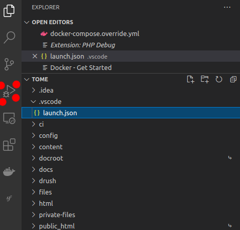 Botón activación xdebug VSCode